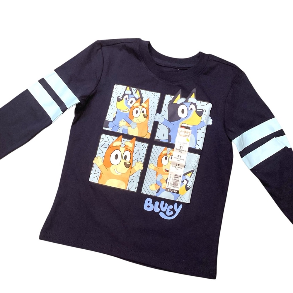 3T Boys Bluey Long Sleeve Graphic T Shirt NEW